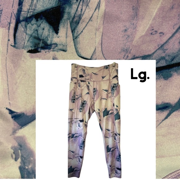 Tek Gear Workout Gear Blue lavender athletic leggings pants LG LIKE NEW Pockets - Picture 1 of 11